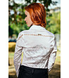 Дамска бяла риза с дантелени кантове-3 снимка
