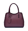 Дамска кожена чанта в цвят бургунд Sania-0 снимка