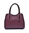 Дамска кожена чанта в цвят бургунд Sania-1 снимка