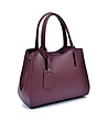 Дамска кожена чанта в цвят бургунд Sania-2 снимка