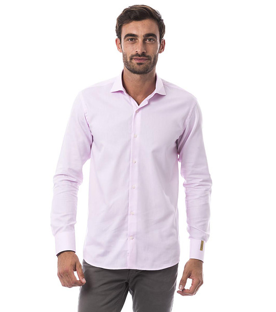 Розова мъжка памучна риза Francesco снимка