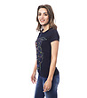 Тъмносиня памучна тениска Whitney-2 снимка
