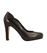 Черни кожени дамски обувки на ток Tonina-0 снимка