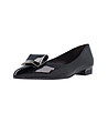 Черни кожени дамски лачени обувки Netty-1 снимка