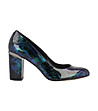 Ефектни дамски обувки в преливащи черно, синьо и зелено Elie-0 снимка