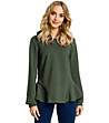 Дамска памучна блуза в зелен нюанс Britney-0 снимка