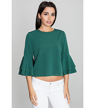 Зелена дамска блуза Cora снимка