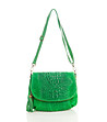 Зелена дамска кожена чанта Nelly-0 снимка
