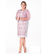 Костюм от рокля и ефирно сако в розов нюанс Gina-0 снимка