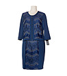 Дамски комплект от сако и рокля в синьо Kalina-0 снимка
