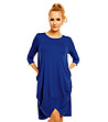 Синя рокля с джобове Delfina-0 снимка
