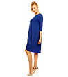 Синя рокля с джобове Delfina-3 снимка