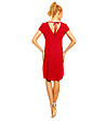 Червена рокля с асиметрична дължина Lexi-1 снимка