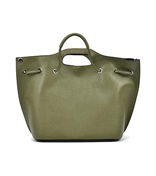 Дамска кожена чанта в зелено Rosemary снимка
