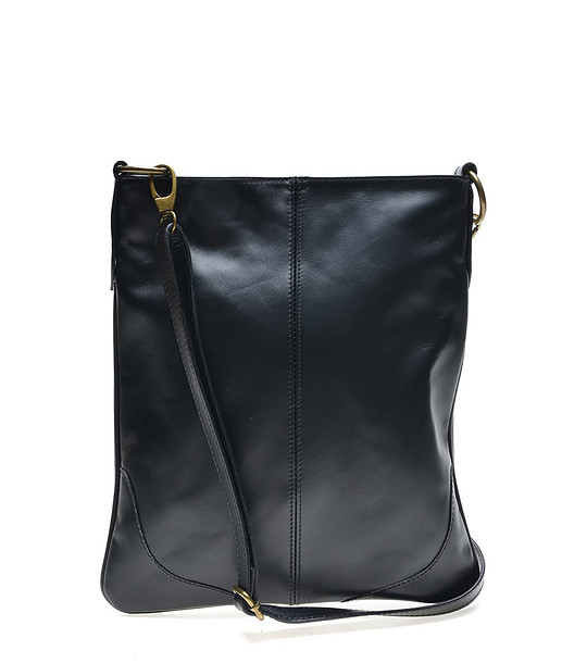 Дамска кожена чанта за рамо в черно Olivia снимка