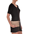 Дамска кожена чанта за рамо в бежово с пискюл Lydia-4 снимка