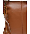 Дамска кожена чанта за рамо в цвят коняк Olivia-2 снимка
