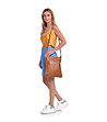 Дамска кожена чанта за рамо в цвят коняк Olivia-4 снимка
