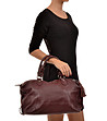 Дамска кожена чанта във виненочервен нюанс Wilma-2 снимка