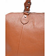 Дамска кожена чанта в цвят коняк Wilma-2 снимка