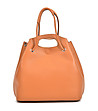 Дамска кожена чанта в цвят коняк Rosemary-0 снимка