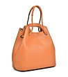 Дамска кожена чанта в цвят коняк Rosemary-2 снимка