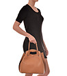 Дамска кожена чанта в цвят коняк Rosemary-4 снимка