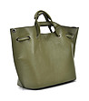 Дамска кожена чанта в зелено Rosemary-2 снимка