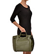 Дамска кожена чанта в зелено Rosemary-4 снимка