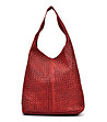 Червена кожена дамска чанта Verona-0 снимка
