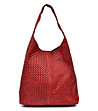 Червена кожена дамска чанта Verona-1 снимка