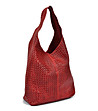 Червена кожена дамска чанта Verona-2 снимка