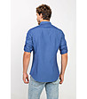Синя памучна мъжка риза с фигурален принт Elvin-1 снимка