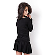 Черна рокля с дълги ръкави-1 снимка