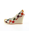 Дамски обувки на платформа с принт Цветни квадрати-1 снимка