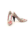 Дамски обувки на ток с принт Цветя-2 снимка