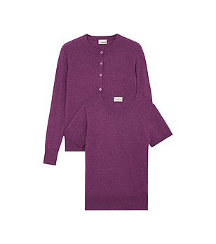 Комплект от блуза и жилетка в тъмновиолетов нюанс Elaine снимка