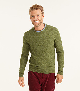 Зелен мъжки пуловер с вълна Edgar снимка