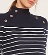 Дамска памучна блуза в тъмносиньо и цвят екрю Belinda-2 снимка