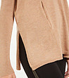 Дамски вълнен пуловер в цвят камел Kristie-1 снимка