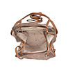 Дамска чанта от естествена кожа в цвят коняк Zaltana-3 снимка