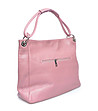 Розова дамска чанта от естествена кожа с пискюли Loretta-1 снимка