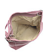 Розова дамска чанта от естествена кожа с пискюли Loretta-3 снимка
