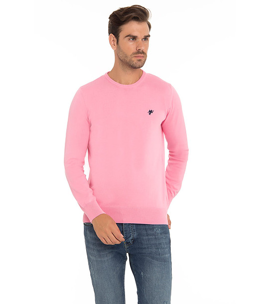 Мъжки памучен розов пуловер Archie снимка