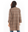Дамско палто в кафяво на каре Jasmine-1 снимка