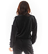 Черна дамска блуза Azalia с кадифен ефект-2 снимка