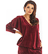 Тъмночервена дамска блуза с V-образно деколте Tonina-2 снимка