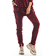 Дамски панталон с кадифен ефект Joan в цвят бордо-0 снимка