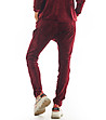 Дамски панталон с кадифен ефект Joan в цвят бордо-1 снимка