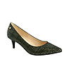 Дамски тъмнозелени кожени обувки Kellie-0 снимка